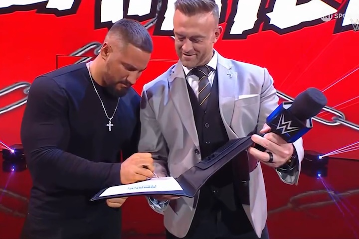 Nick Aldis Greets Bron Breakker As He Officially Joins WWE SmackDown Roster